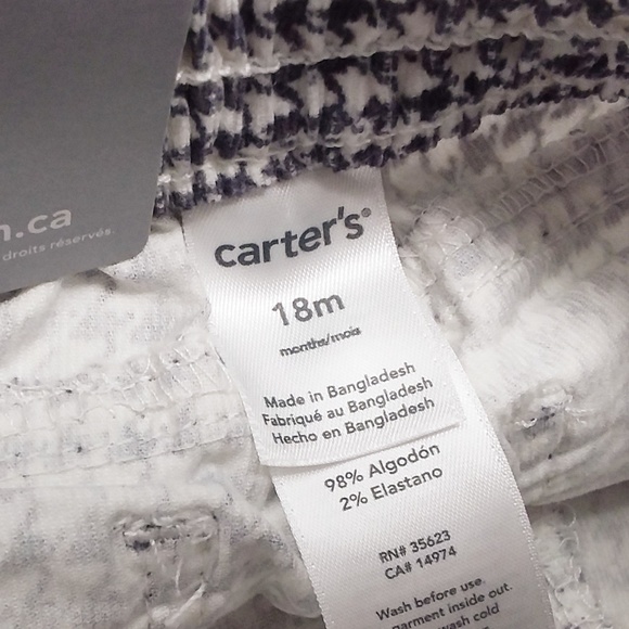 💜3/$25💜 Carter's Corduroy Houndstooth Pants 18M NWT - Picture 8 of 9